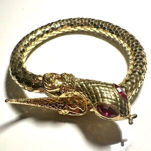 Vintage DL Auld Snake Bracelet Arm
Coil Serpent Gold Tone Egyptian Revival